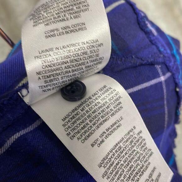 [xl] Columbia Women’s Purple Blue & White Plaid Long Sleeve Button Down Shirt - Picture 14 of 14